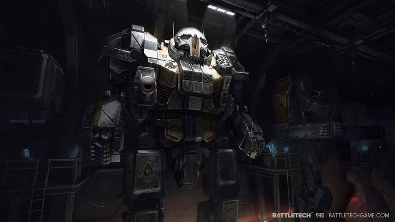 Futuristic Mechwarrior Battle Scene - Battletech HD Wallpaper