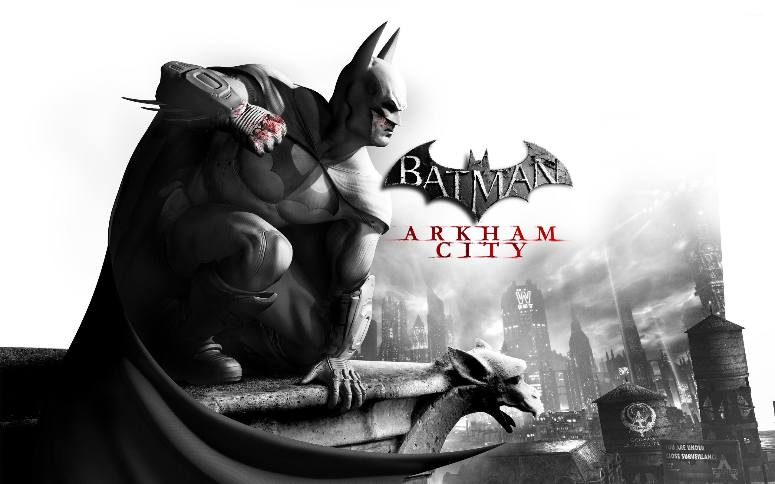 Wallpaper : Batman Arkham City, character, cloak, city, fist, black and  white 1920x1200 - CoolWallpapers - 731608 - HD Wallpapers - WallHere