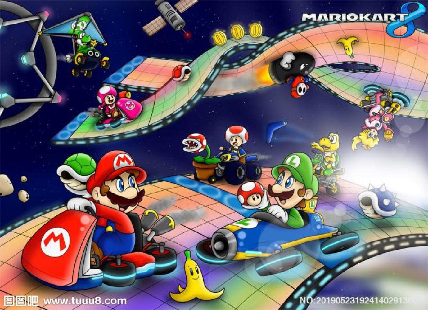 Nintendo Mario Kart 8 Prepasted Wallpaper Mural | Oriental Trading