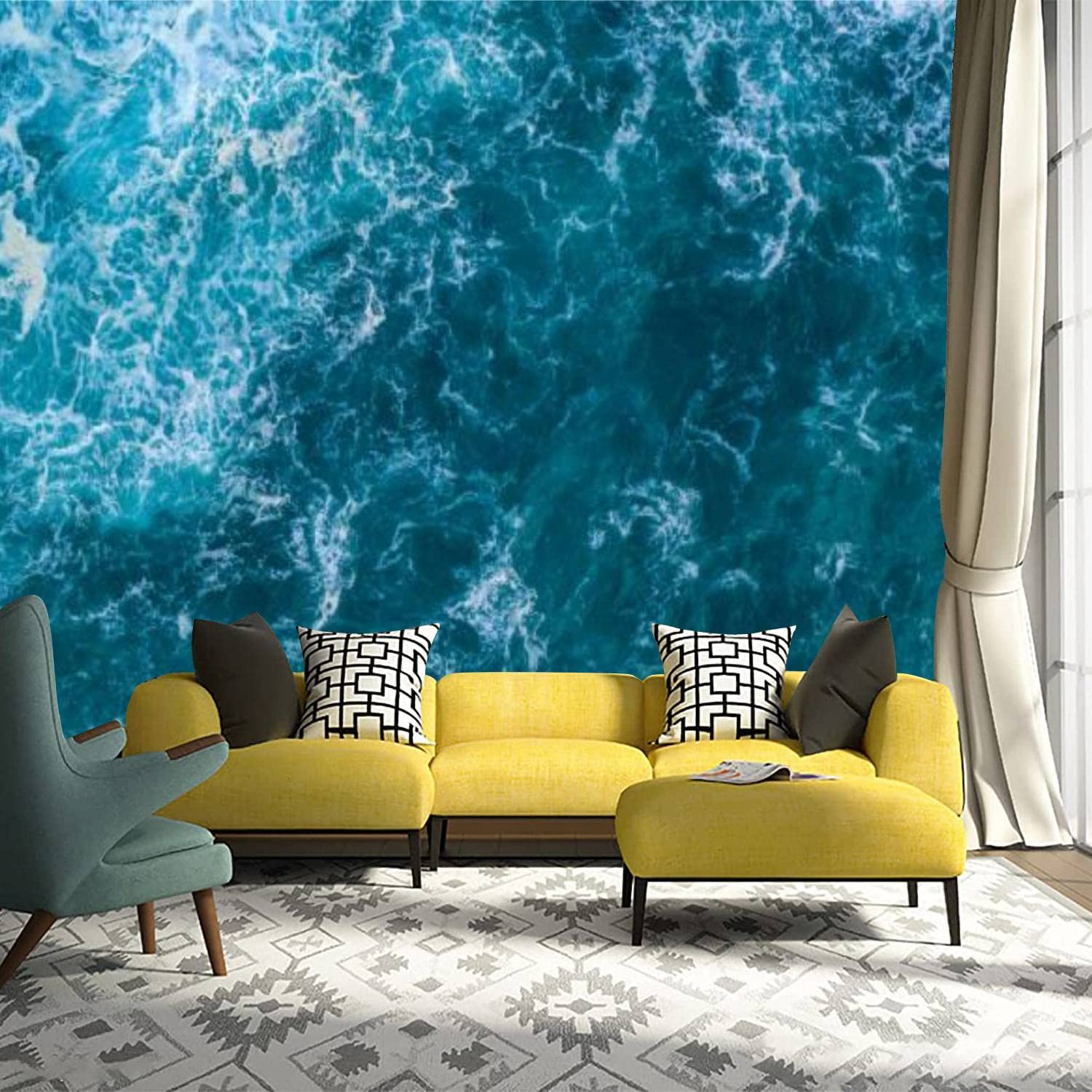 Amazon.com: Peel and Stick Wallpaper Surface of The Atlantic Ocean Self  Adhesive Removable and Contact Paper for Room Home Bedroom Living Room  Decoration Mural Wall Paper : Everything Else