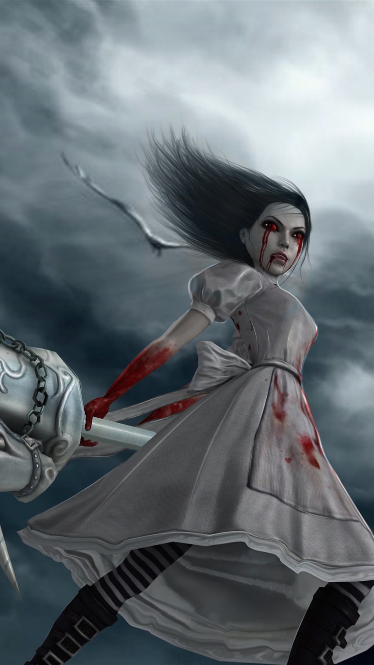 Could anyone find/make a higher res of this Alice: Madness Returns wallpaper?  (1049x586) (ripped from http://tinyurl.com/43tkl5s) : r/wallpaper