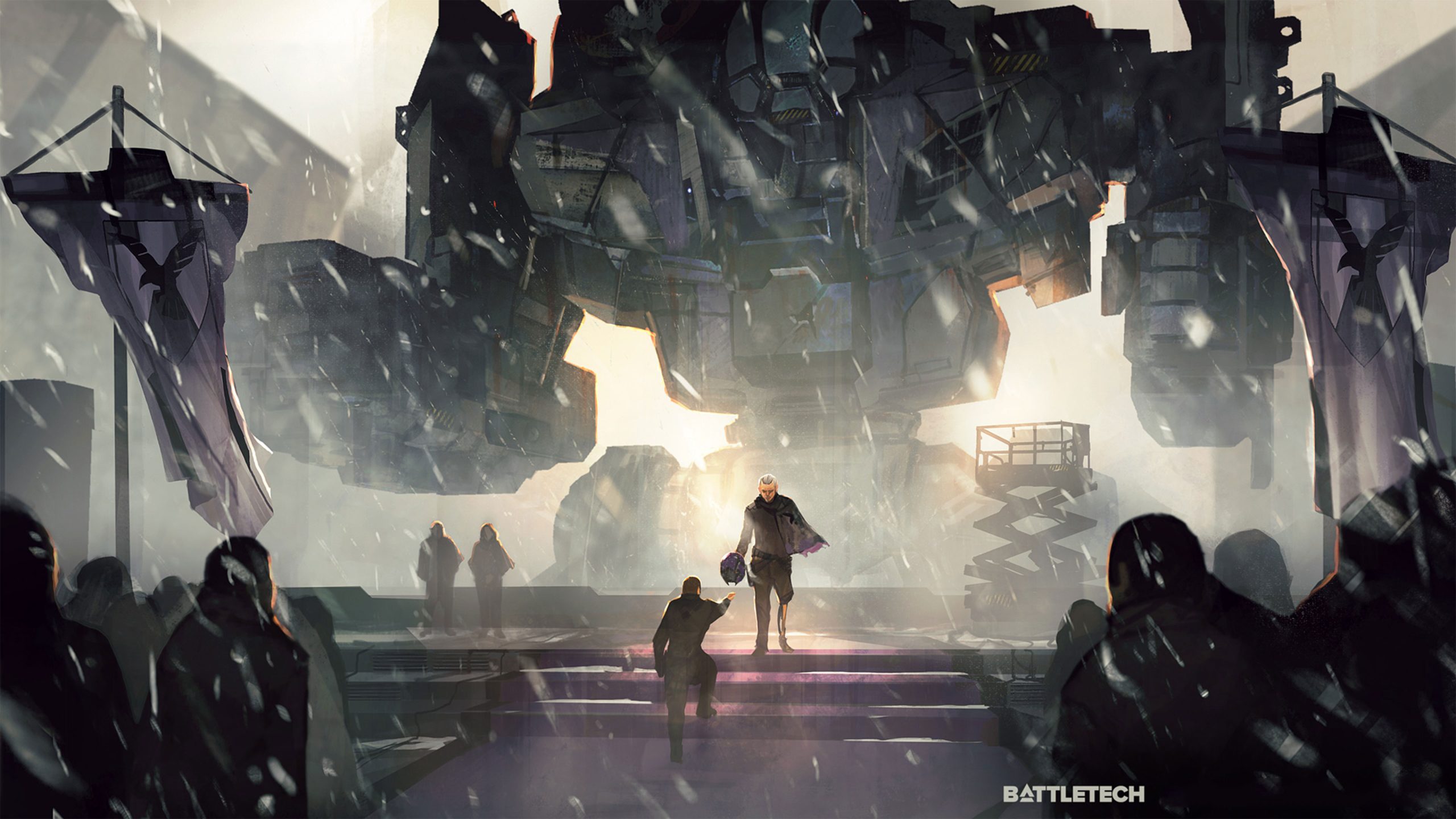 Download Epic Battle Scene in the Battletech Universe Wallpaper | Wallpapers .com