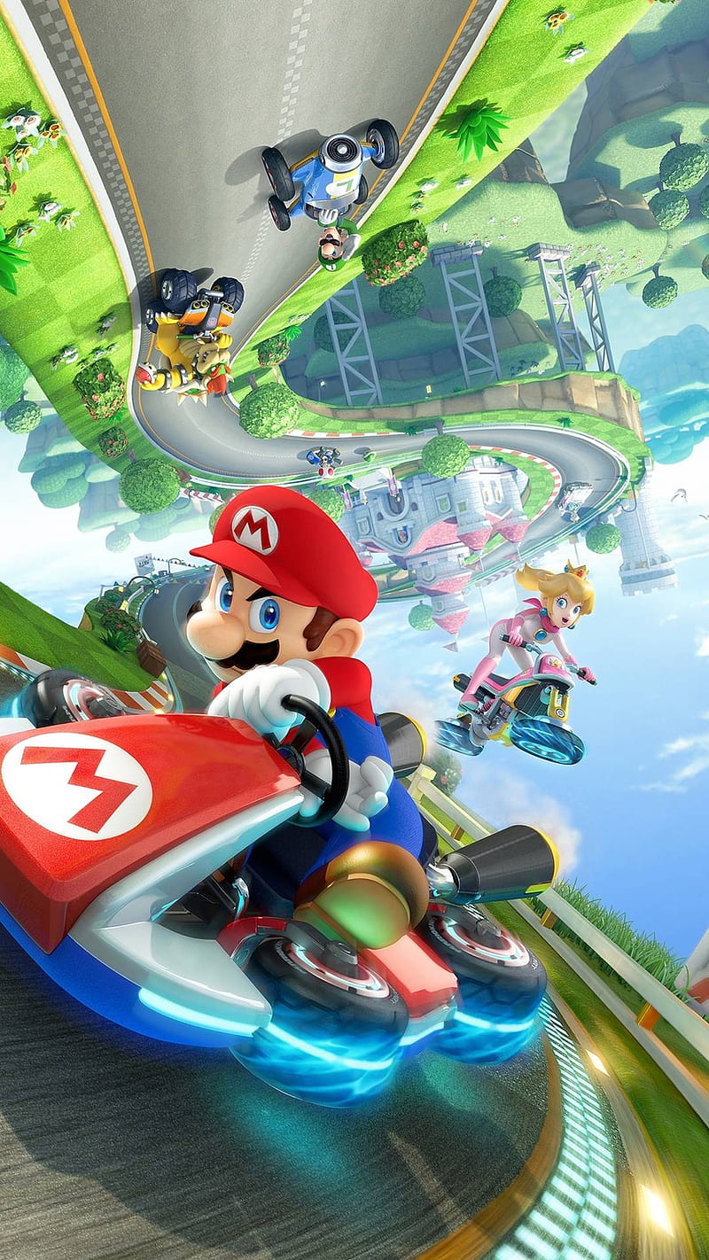 Wallpaper girl, game, Mario, man, Nintendo, Mario Kart 8, Nintendo Switch,  kart for mobile and desktop, section игры, resolution 3000x1929 - download