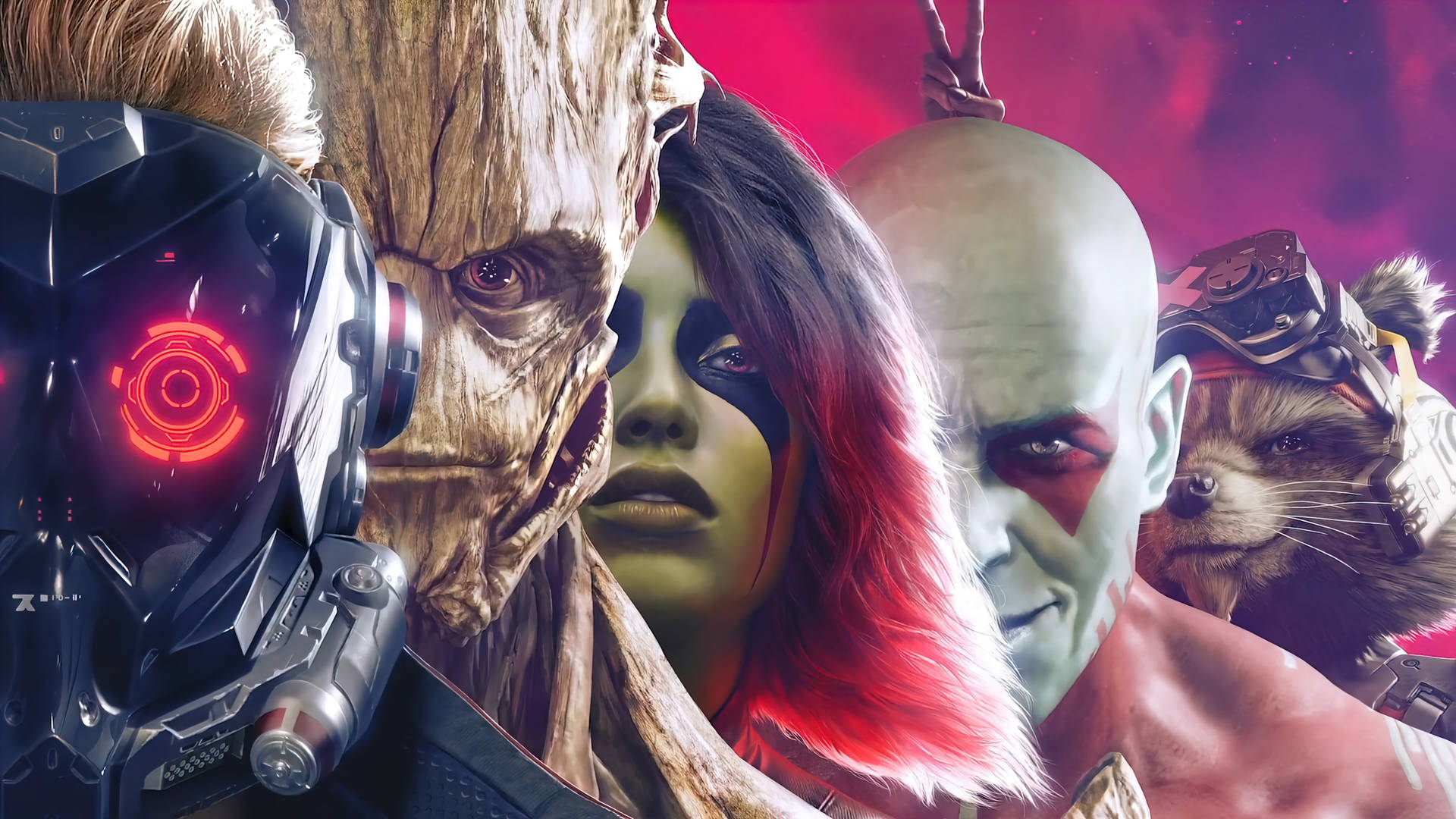 Star Lord, Gamora, Drax, Rocket, Drax, and Groot from Guardians of the  Galaxy Desktop Wallpaper