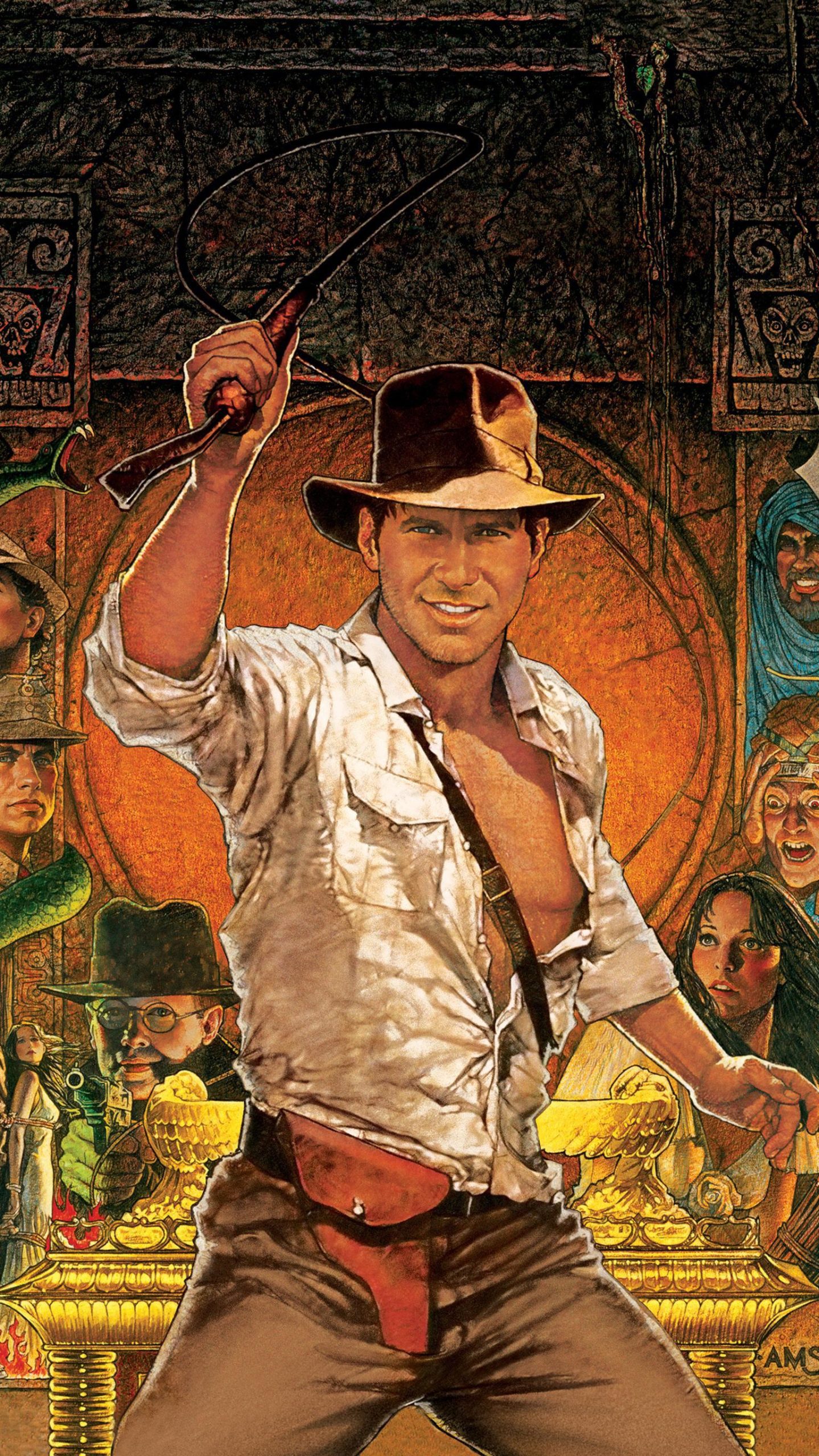 Download Indiana Jones Vintage Movie Poster Wallpaper | Wallpapers.com