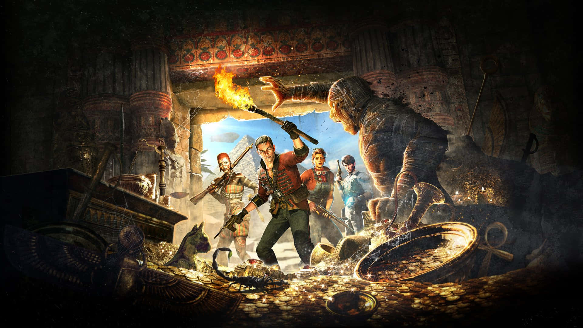 Download 4 Brave Heroes Unite To Battle Dark Forces In Strange Brigade |  Wallpapers.com