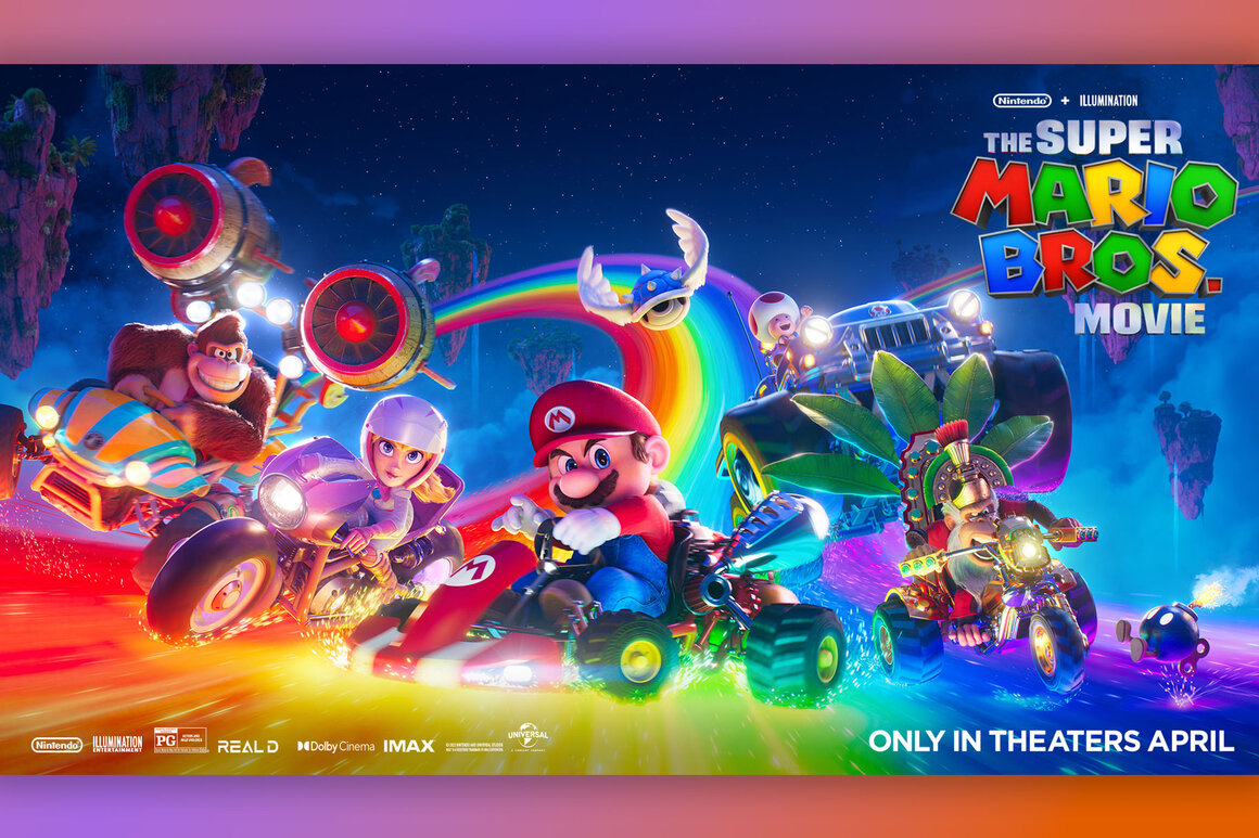 The Super Mario Bros. Movie Mario Kart Wallpaper - Cat with Monocle