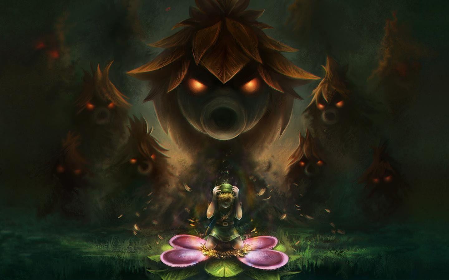 The Legend of Zelda A Talented Majora's Mask Fan Makes A Beautiful Wallpaper  Featuring Link And Skull Kid That Is Even Animated | Happy Gamer