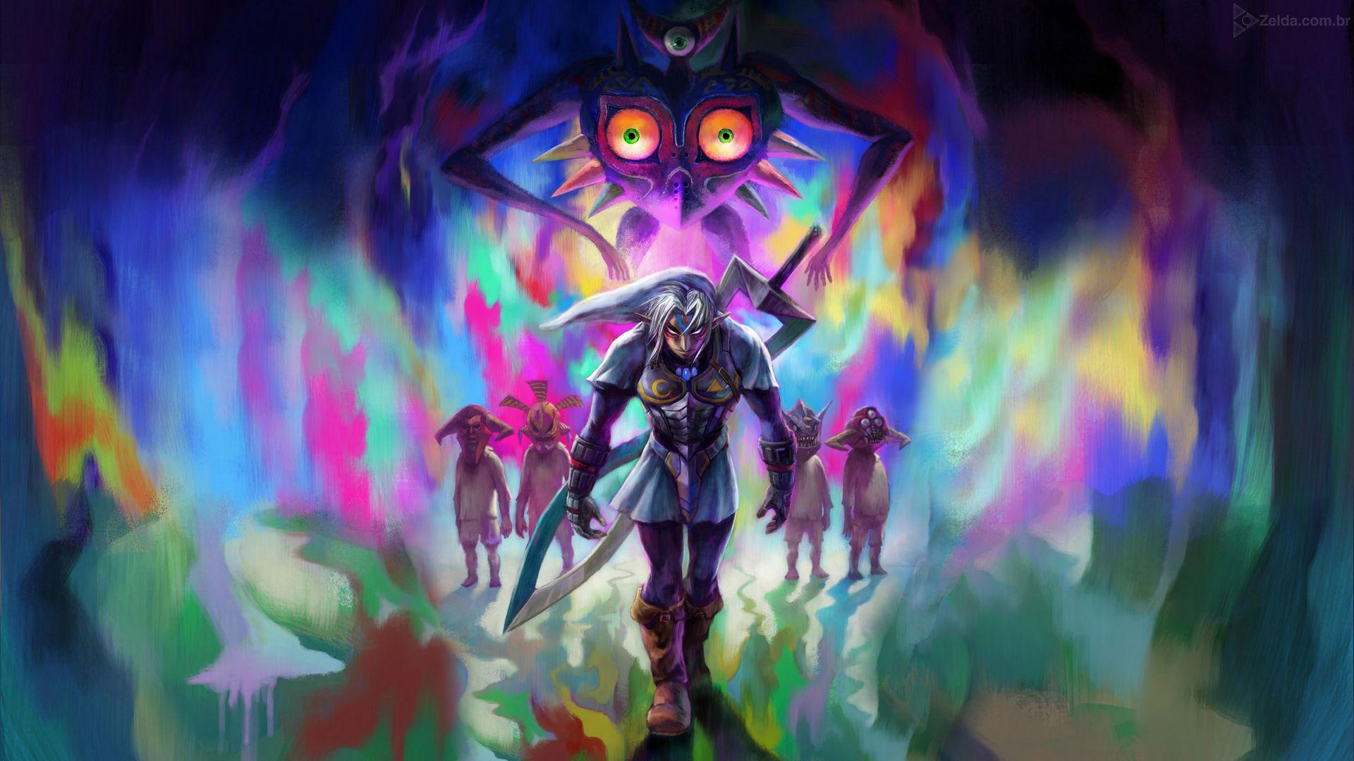 Download Colorful Abstract Art Majora's Mask Wallpaper | Wallpapers.com